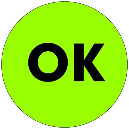 Bsc Preferred 1 Circle - OK Fluorescent Green Labels BUY00016094